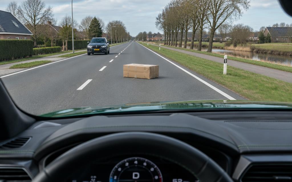 Obstakel op de rijbaan voor de Urus